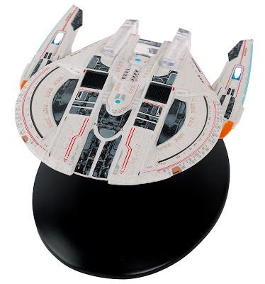 U.S.S. Edison NCC-95160 Federation Temporal Warship Model Diecast Ship STO (Eaglemoss / Star Trek), side angle