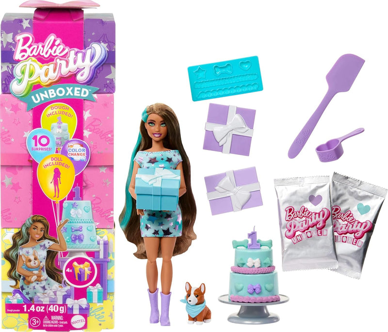 Barbie Party Unboxed Doll Brunette