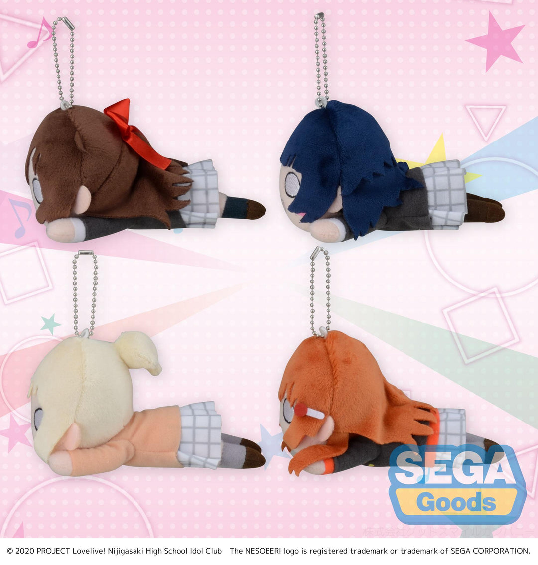 Sega Shizuku Karin Ai Kanata Nijigasaki High School Idol Club Winter Uniform Plush Keychain