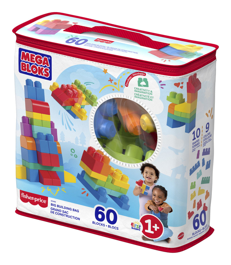 Mega Bloks 60 Piece Big Building Bag Assorted (Case of 6)