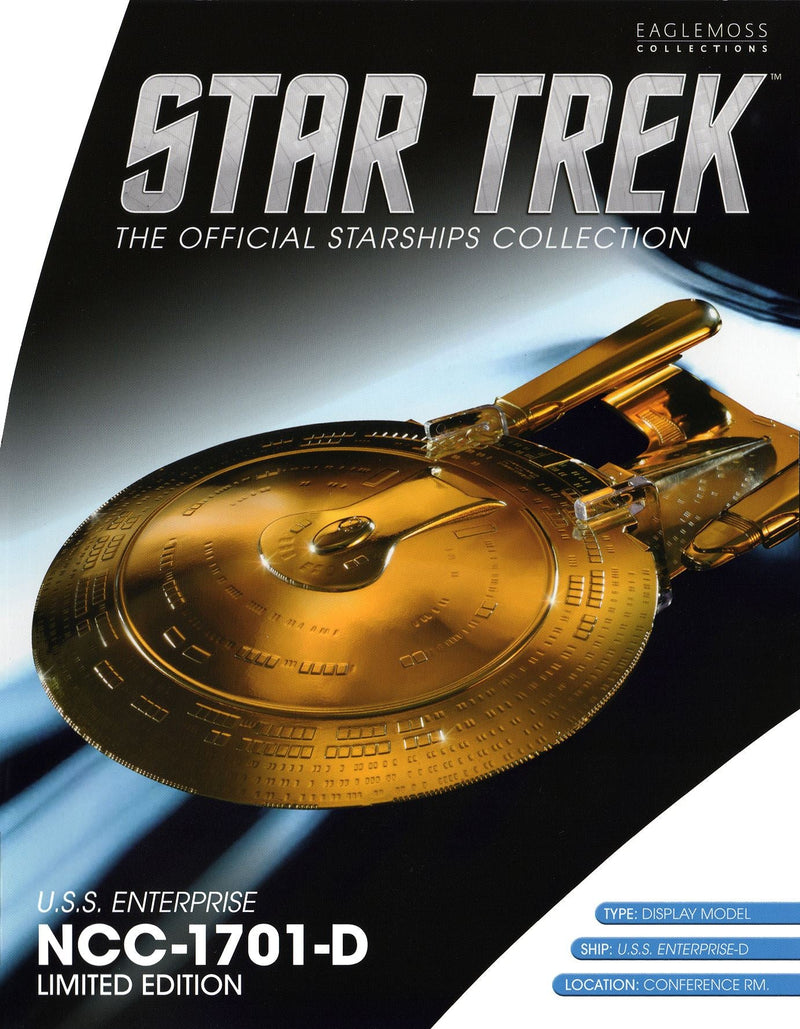 Gold U.S.S. Enterprise NCC-1701-D (Galaxy class) Model Die Cast Ship XL EDITION (Eaglemoss / Star Trek), packaging shot