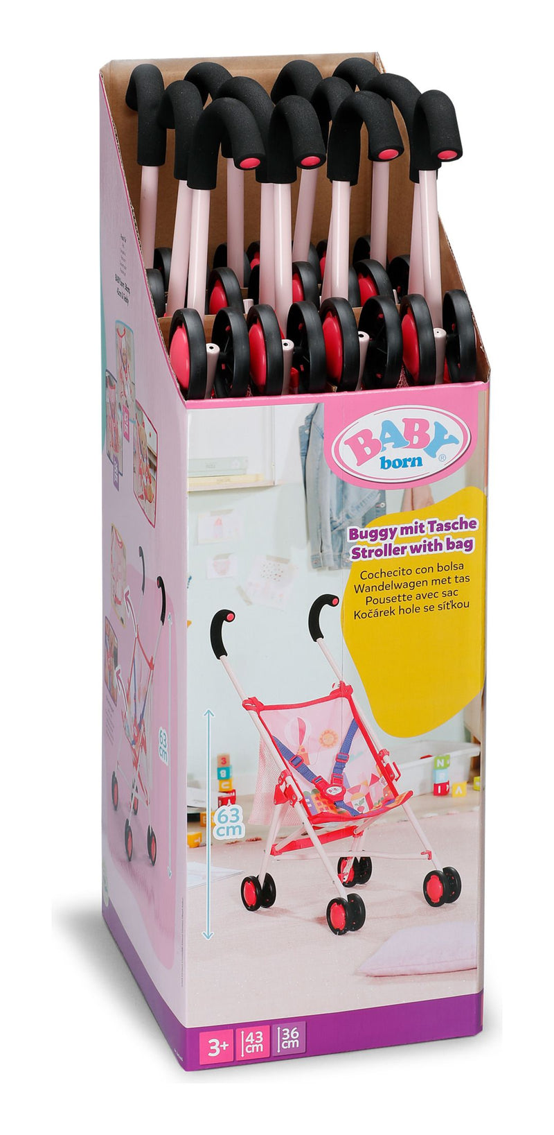 Baby Born Stroller with Pink Bag