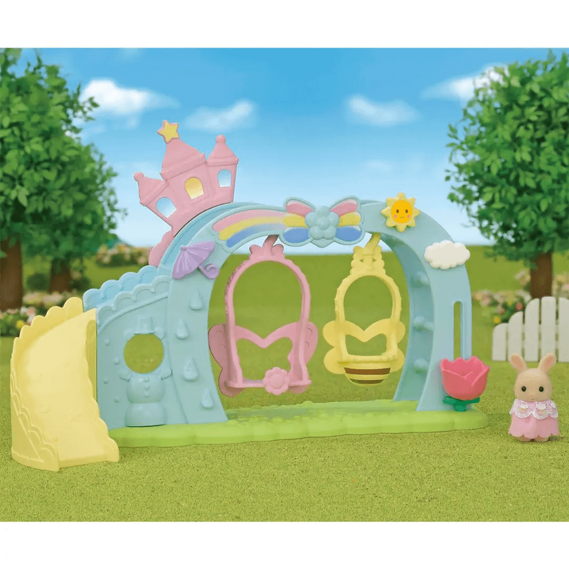 Sylvanian Families Nursery Swing Toy Playset for Ages 3 and Up, side angle
