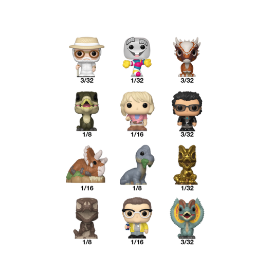 Jurassic Park 32 Pieces in PDQ Funko Bitty Pop! Singles Vinyl Figures