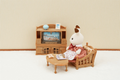 Sylvanian Families Comfy Living Room Set Furniture Playset for Ages 3+, close-up detail