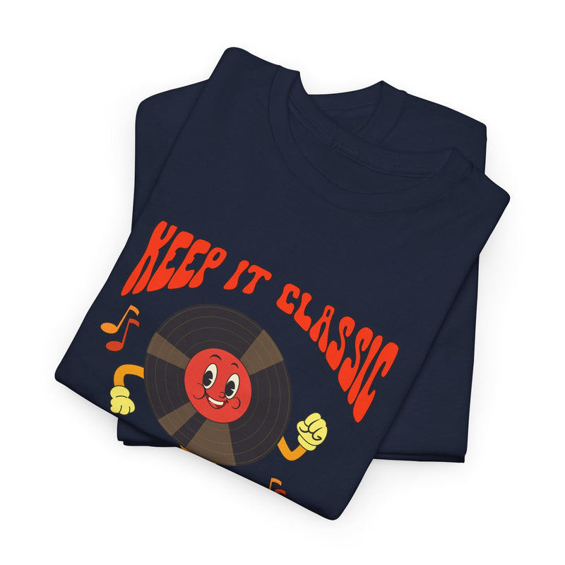 'Keep It Classic' Retro T-Shirt, close-up detail