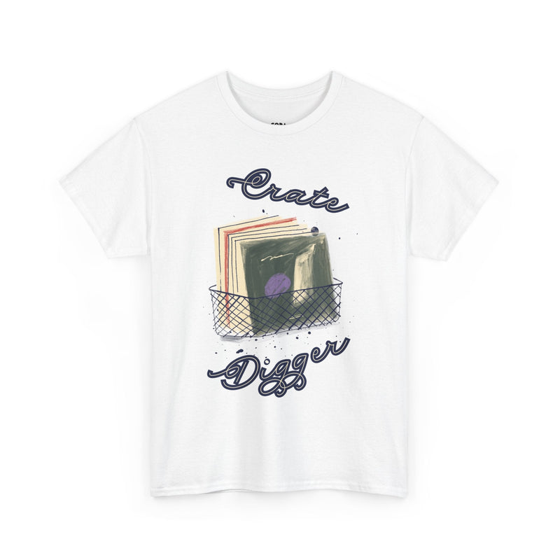 'Crate Digger' Vinyl Records Men's T-Shirt, packaging shot