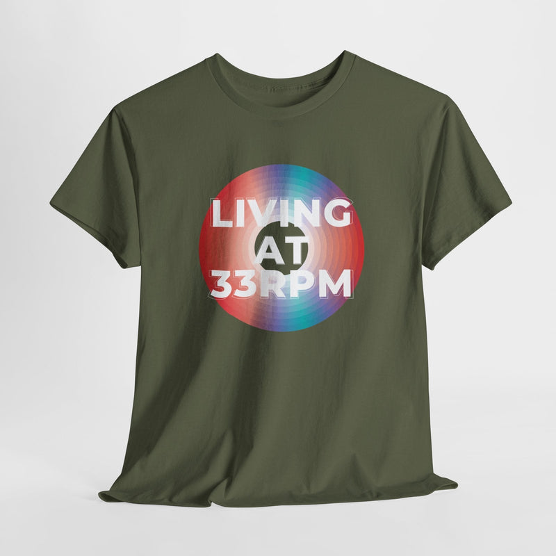 'Living at 33rpm' Men's Vinyl T-Shirt, product detail