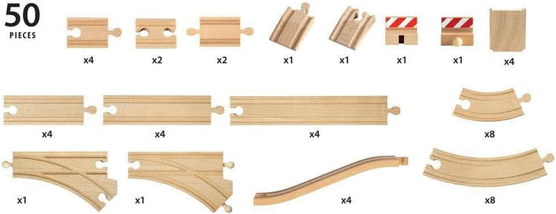 BRIO World 50 Piece Train Track Pack (33772) - Image 4
