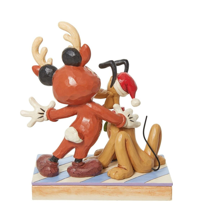Official Disney Traditions Jim Shore Festive Friends Mickey & Pluto Christmas Figurine
