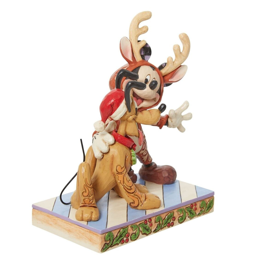 Official Disney Traditions Jim Shore Festive Friends Mickey & Pluto Christmas Figurine