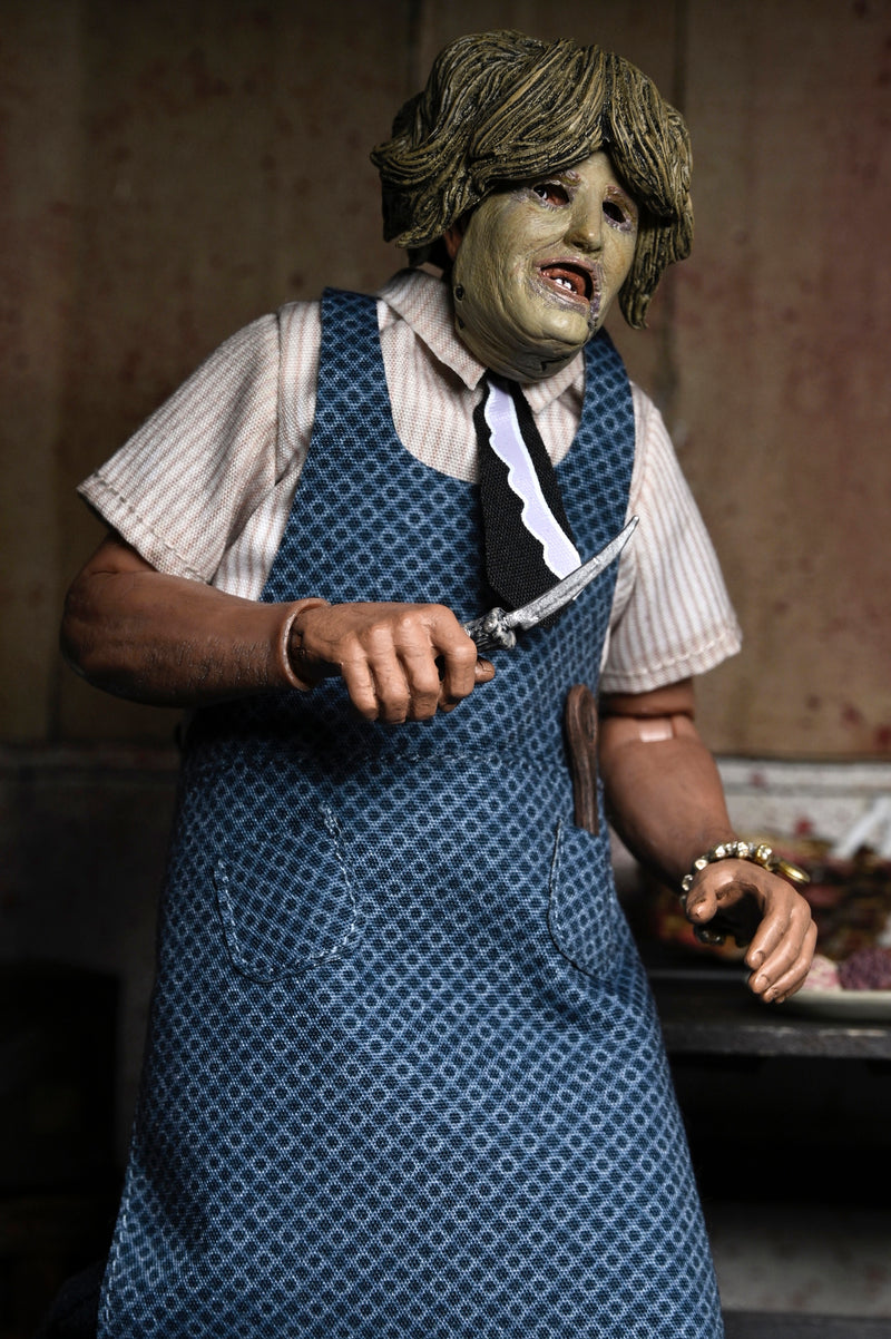 Texas Chainsaw Massacre Leatherface (Old Lady Mask) 8" Clothed Action Figure side angle
