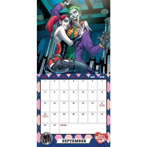 Harley Quinn Square 2025 Calendar, size reference