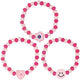 Wooden Bead Bracelet 16cm Assorted Pink 3-Pack