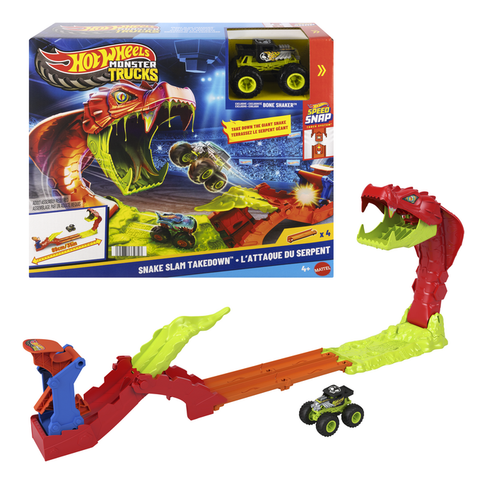 Hot Wheels Monster Trucks Snake Slam Takedown Playset - Image