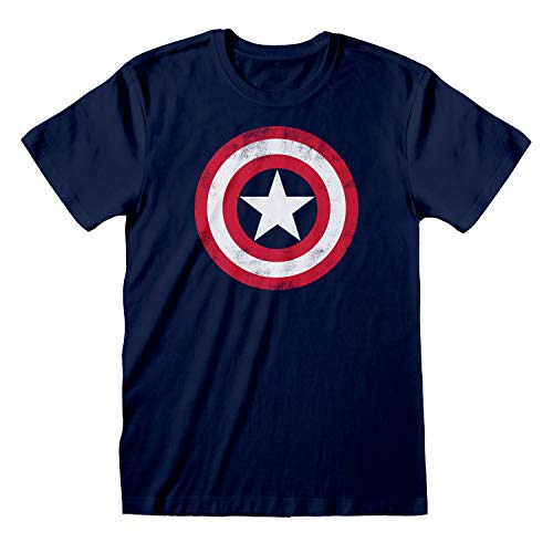 Marvel Comics Captain America Distressed Shield T-Shirt, alternate view