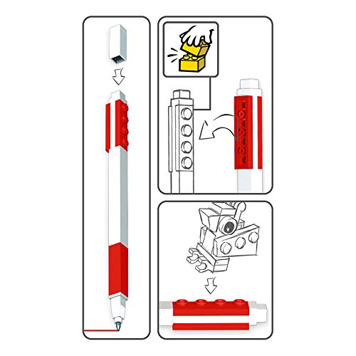 LEGO Red Gel Pens with Minifigure, size reference