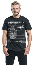 Star Wars Millenium Falcon Sketch T-Shirt, close-up detail