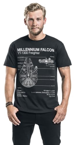 Star Wars Millenium Falcon Sketch T-Shirt, close-up detail