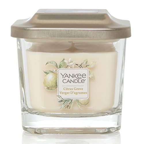 Yankee Candle Wick Square Scented Candle, Wax and Glass, Citrus Grove, Small collectible from hanrattycraftsgifts.co.uk