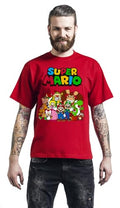 Nintendo Super Mario Main Character Group T-Shirt, close-up detail