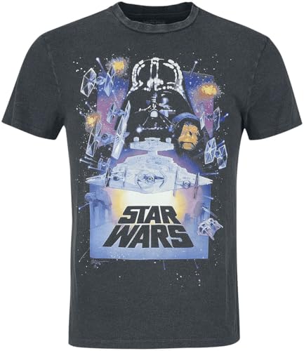 Star Wars Vintage Poster SuperHeroes Inc. Acid Wash T-Shirt, alternate view