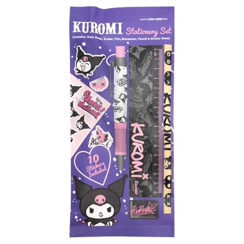 Kuromi 6pc Stationery Set, alternate view