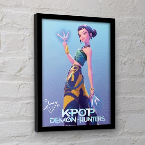 K-Pop Demon Hunters Zoey 16" x 12" Framed Collector Print, close-up detail