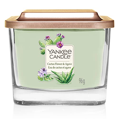 Yankee Candle Candle, Wax Glass, Cactus Flower & Agave, Square Vessel SMALL collectible from hanrattycraftsgifts.co.uk