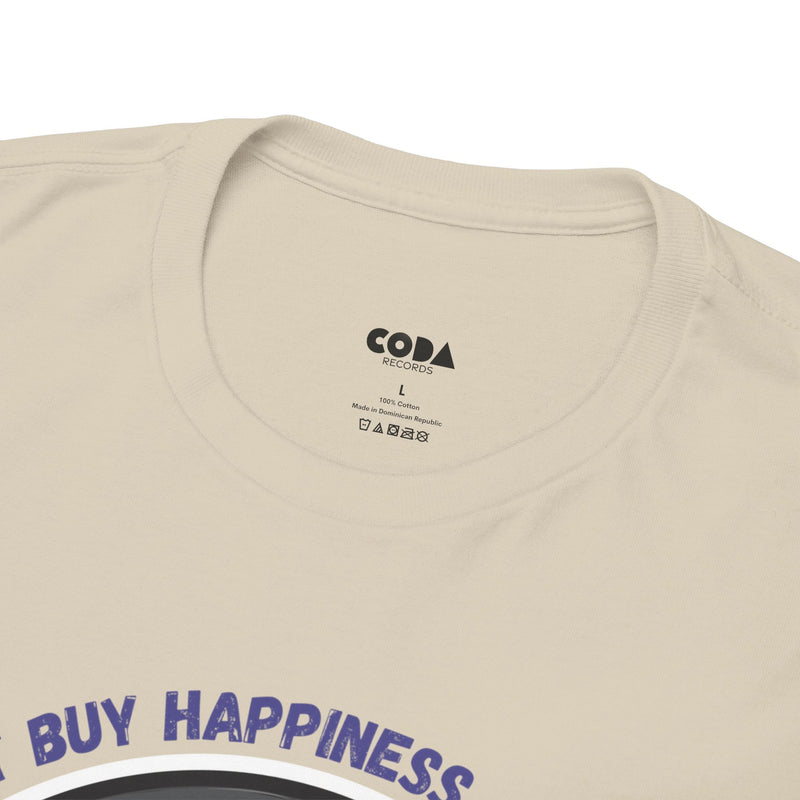 'Money Can't Buy Happiness, But It Can Buy Vinyl' Men's T-Shirt, size reference
