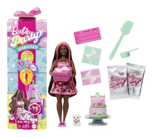 Barbie Party Unboxed Pet Birthday Doll 2 Brunette