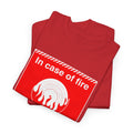'In Case of Fire, Save My Vinyl' T-Shirt, close-up detail