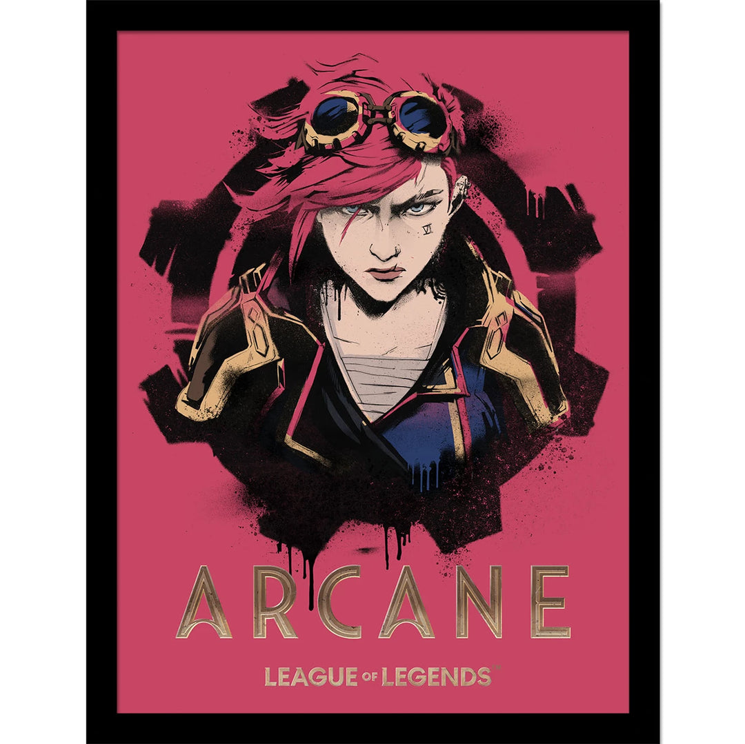 Vi Red Arcane League of Legends Framed 30 x 40cm Collector Print