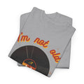 'I'm Not Old, I'm a Classic' Men's Vinyl Record T-Shirt, close-up detail