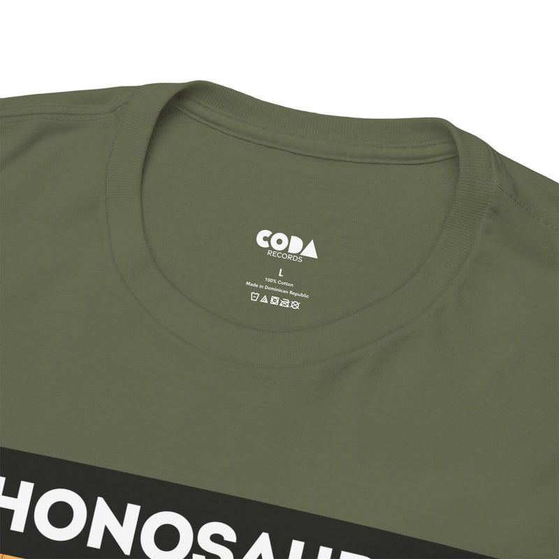 'Phonosaurus' Men's Vinyl T-Shirt, rear view