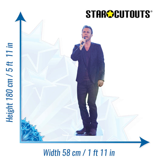 Gary Barlow Height 180cm Lifesize Cardboard Cutout, alternate view