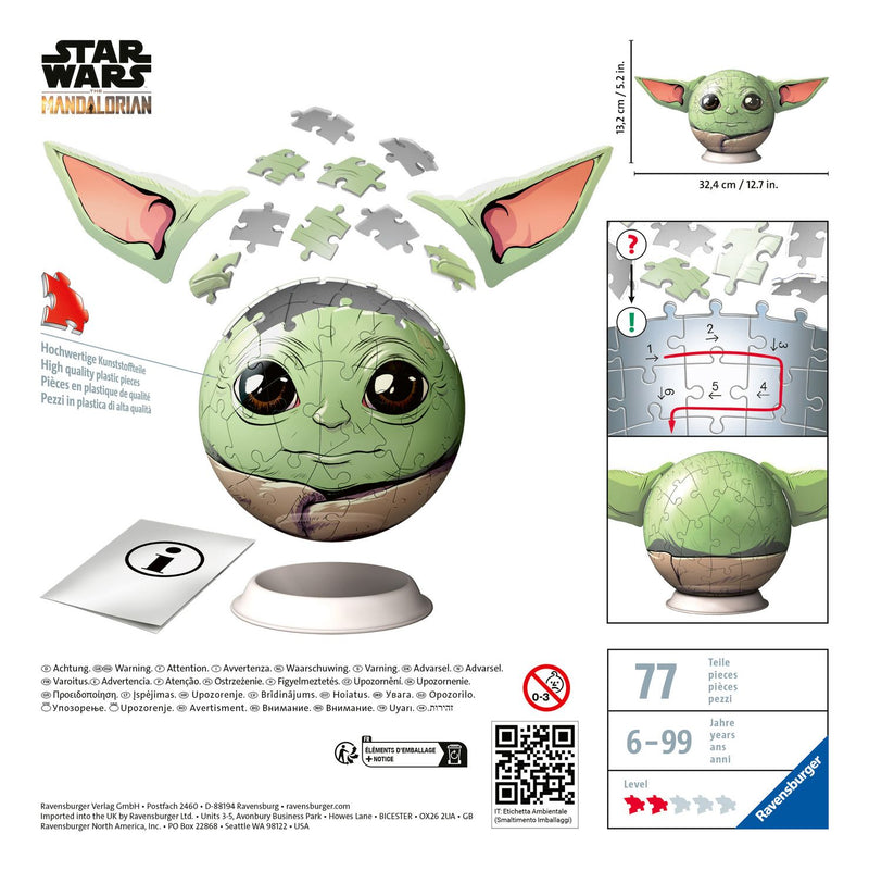 Star Wars Grogu with Ears 72 Piece 3D Puzzle Ball - Image