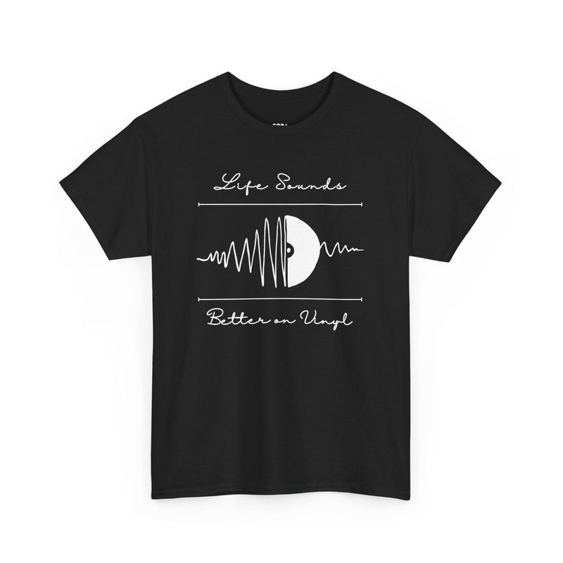 'Life Sounds Better on Vinyl' Men's T-Shirt, rear view