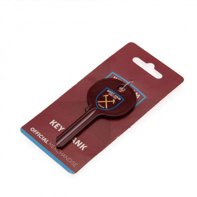 West Ham United FC Crest Door Key, side angle