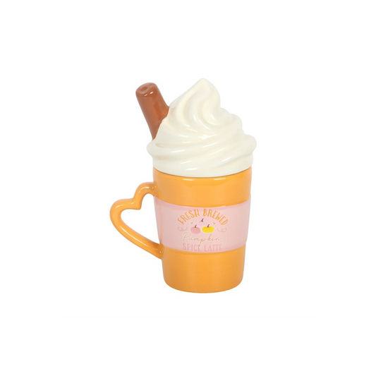 Fresh Brewed Pumpkin Spice Latte Lidded Mug, alternate view