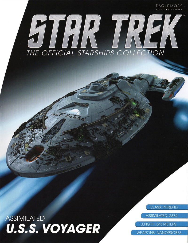 Assimilated U.S.S. Voyager Model Diecast Ship BONUS ISSUE (Eaglemoss / Star Trek), size reference