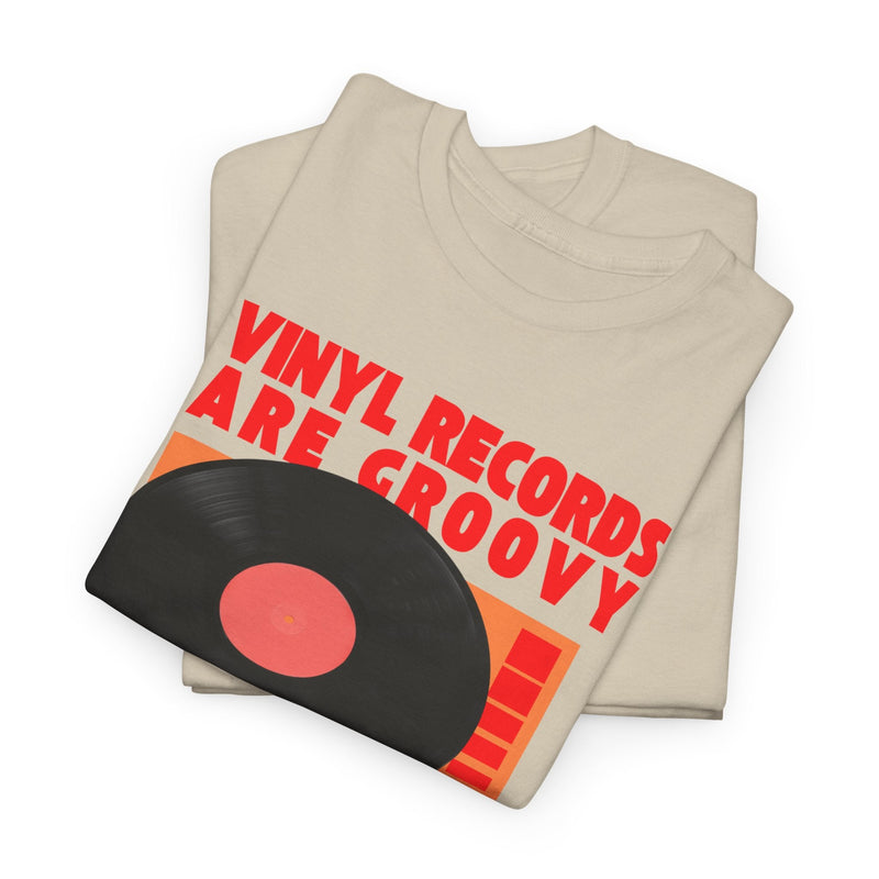'Vinyl Records Are Groovy' Bold T-Shirt, product detail