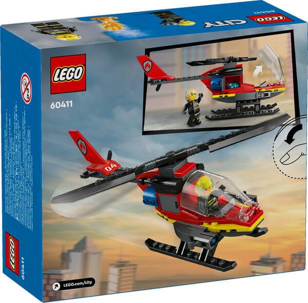 Lego City 60411 Fire Rescue Helicopter Toy Playset for Ages 5 and Up, packaging shot