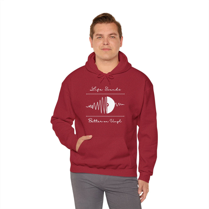 'Life Sounds Better on Vinyl' Men's Hoodie, additional view