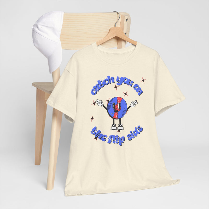 'Catch You On The Flip Side' Men's Vinyl T-Shirt, product detail