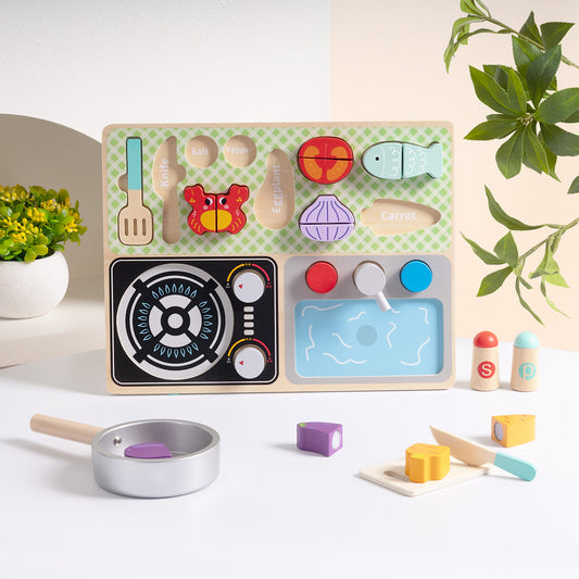 Wooden Kitchen Play Set