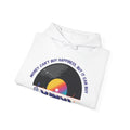 'Money Can't Buy Happiness, But It Can Buy Vinyl' Men's Hoodie, size reference