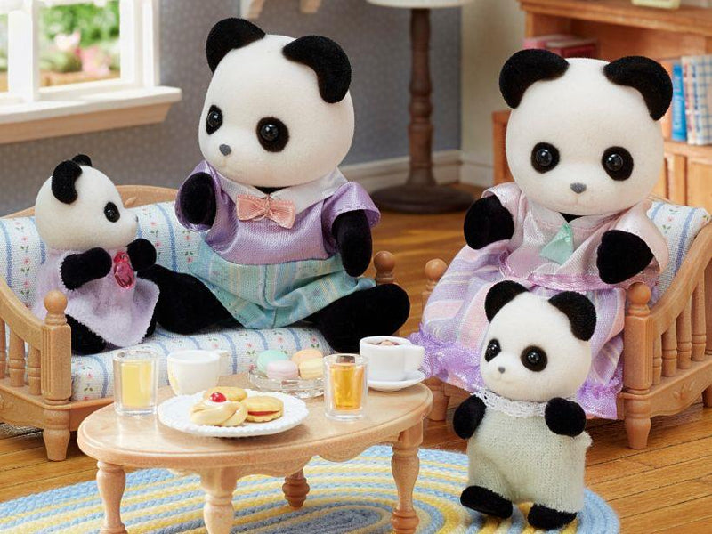 Sylvanian Families Pookie Panda Family Toy Playset for Ages 3 and Up, side angle