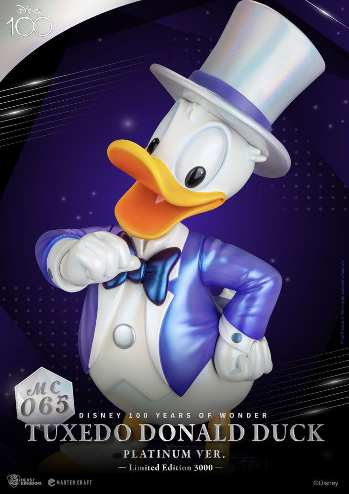 Beast Kingdom Disney 100 Years of Wonder Master Craft Tuxedo Donald Duck (Platinum Ver.) 1/4 Scale Limited Edition Master Craft Statue - Infinity Collectables  - #tag1#