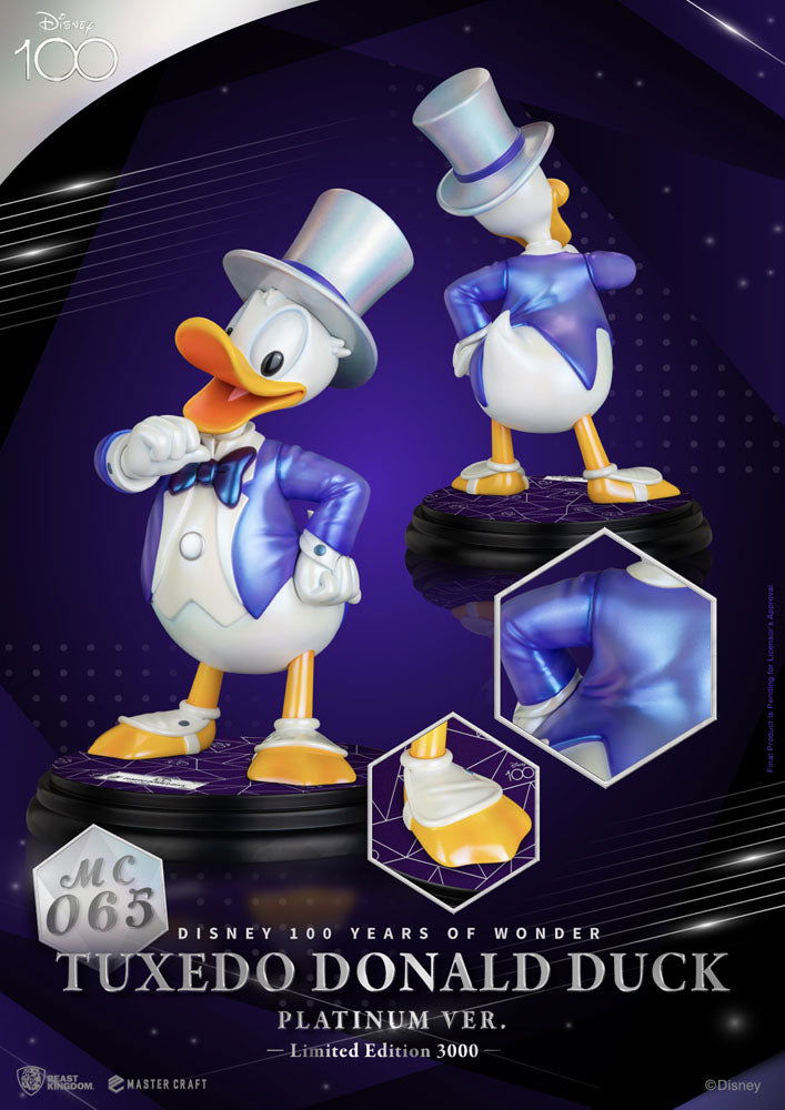 Beast Kingdom Disney 100 Years of Wonder Master Craft Tuxedo Donald Duck (Platinum Ver.) 1/4 Scale Limited Edition Master Craft Statue - Infinity Collectables  - #tag1#